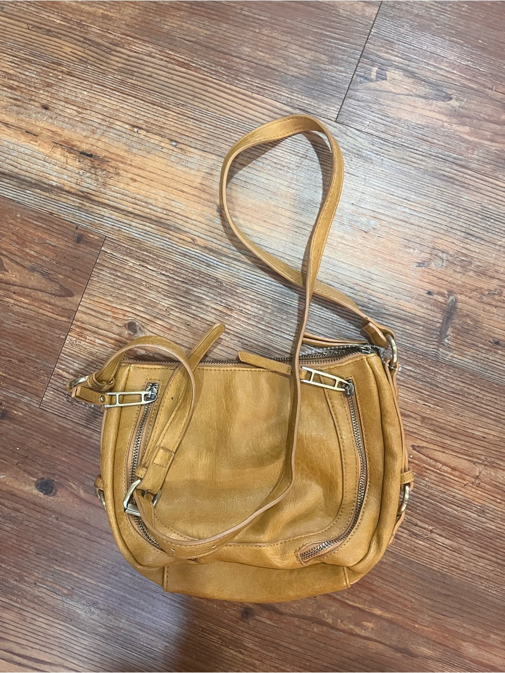 Anthropologie tan Leather Crossbody Bag
